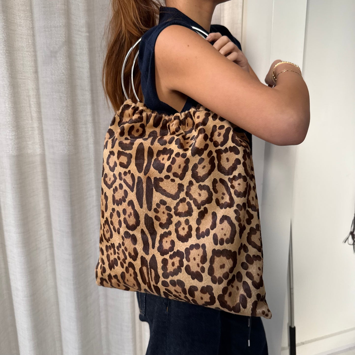 Fendi Brown Multicolored Ponyhair Tote Bag