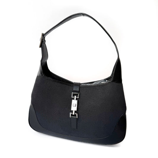 Gucci Black Wool Leather Jackie Shoulder Bag