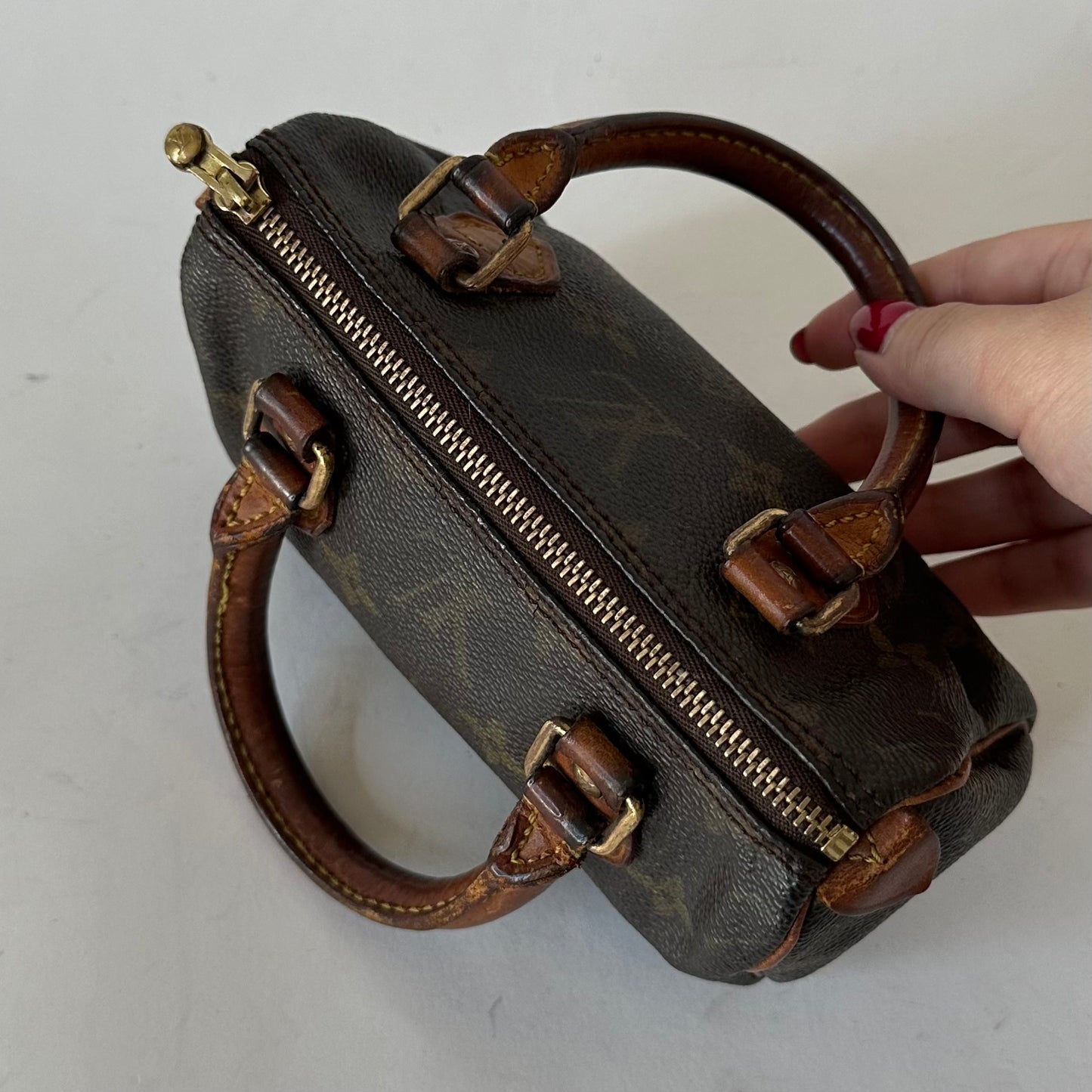 Louis Vuitton Vintage Brown Classic Monogram Mini Nano Speedy