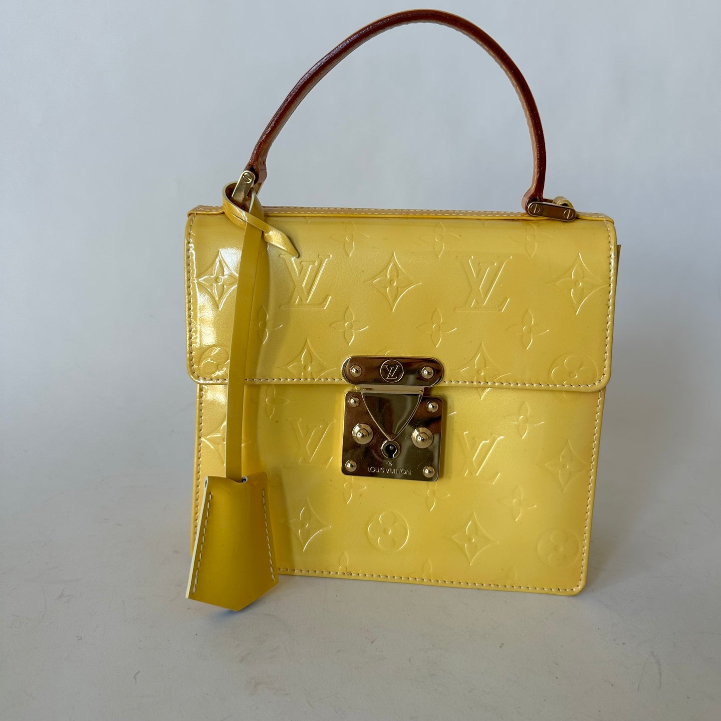 Louis Vuitton Yellow Vernis Spring Street Top Handle Bag