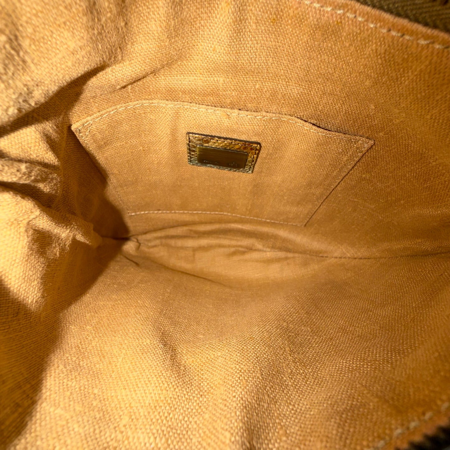 RARE Fendi Brown Suede Beaded Tassel Oyster Bag