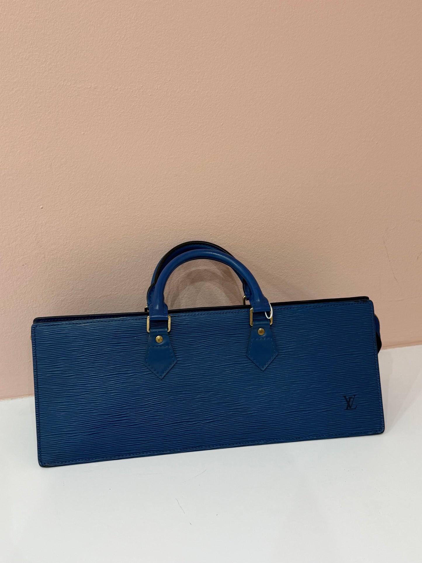 Louis Vuitton Toledo Blue Epi Leather Sac Triangle Handbag