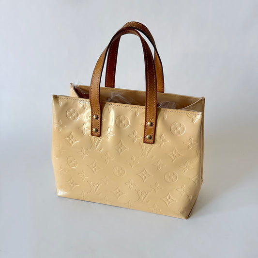 Louis Vuitton Beige Vernis Patent Leather Monogram Reade PM Mini Tote