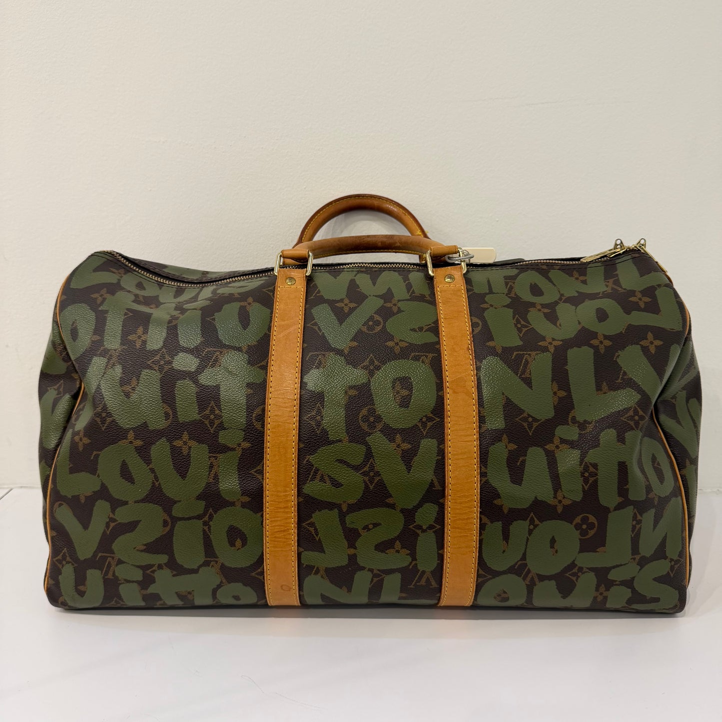 Louis Vuitton x Stephen Sprouse Green Graffiti Monogram Keepall 50 Duffle Bag
