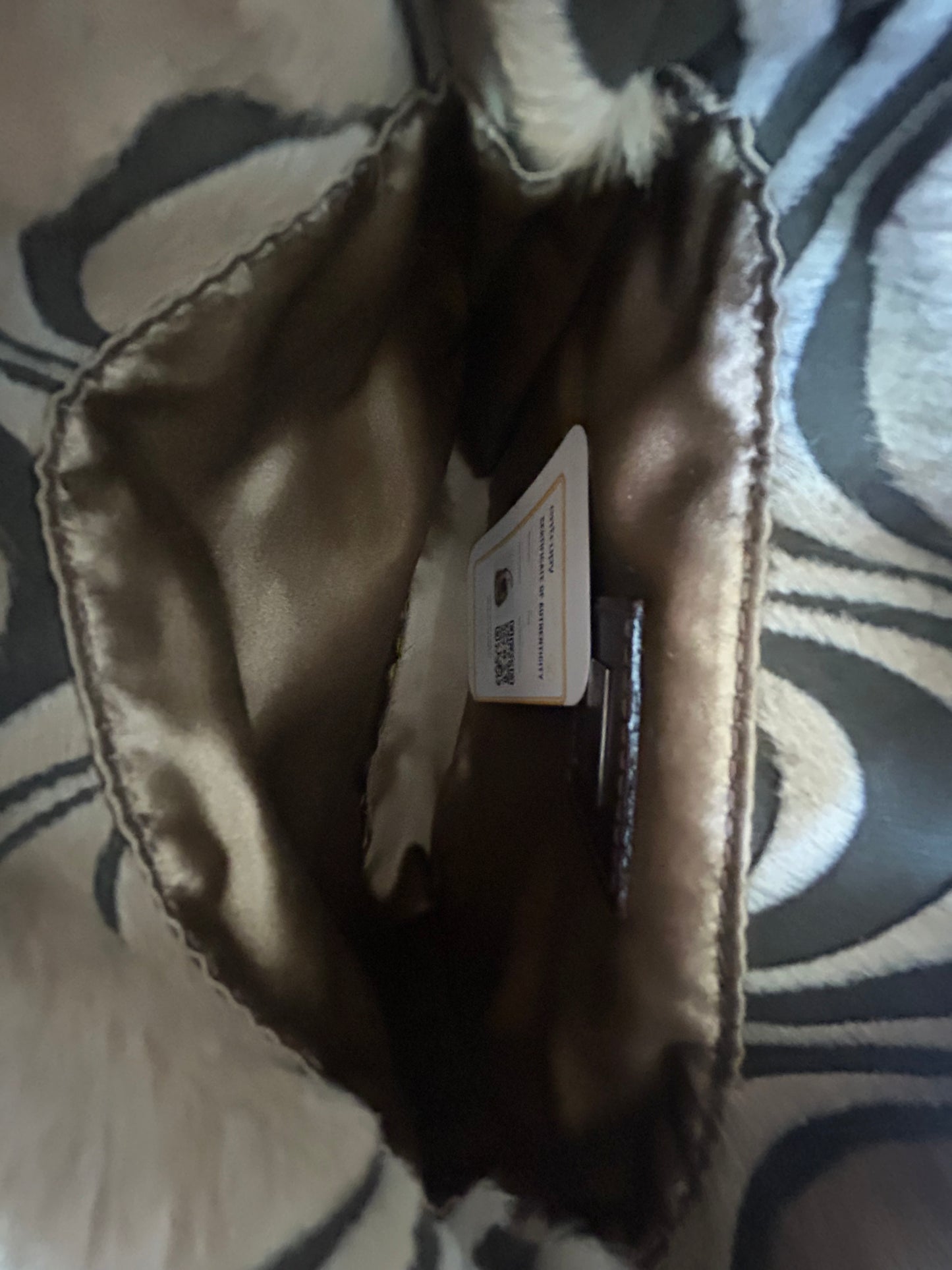 Fendi Brown Ponyhair Pyschedelic Wave Shoulder Bag