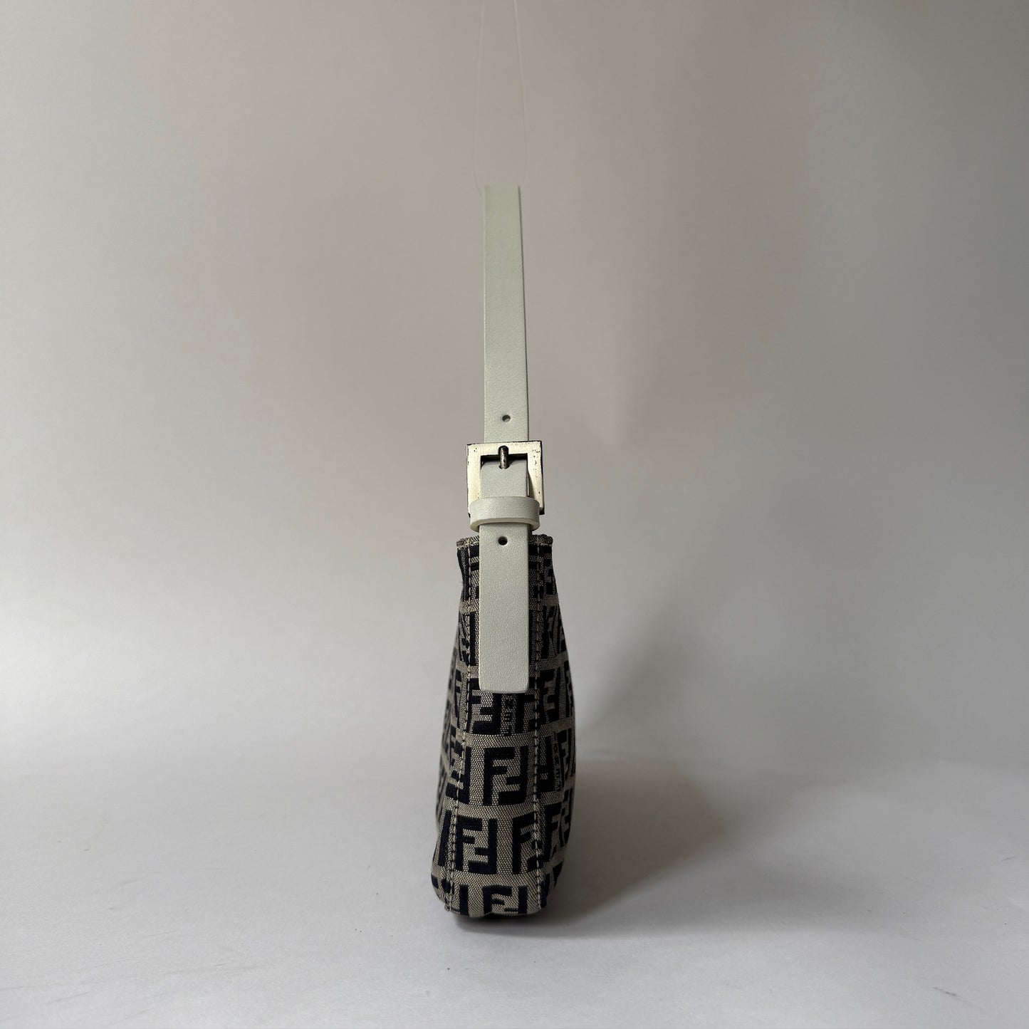 Fendi Navy Zucchino Canvas Pochette Shoulder Bag