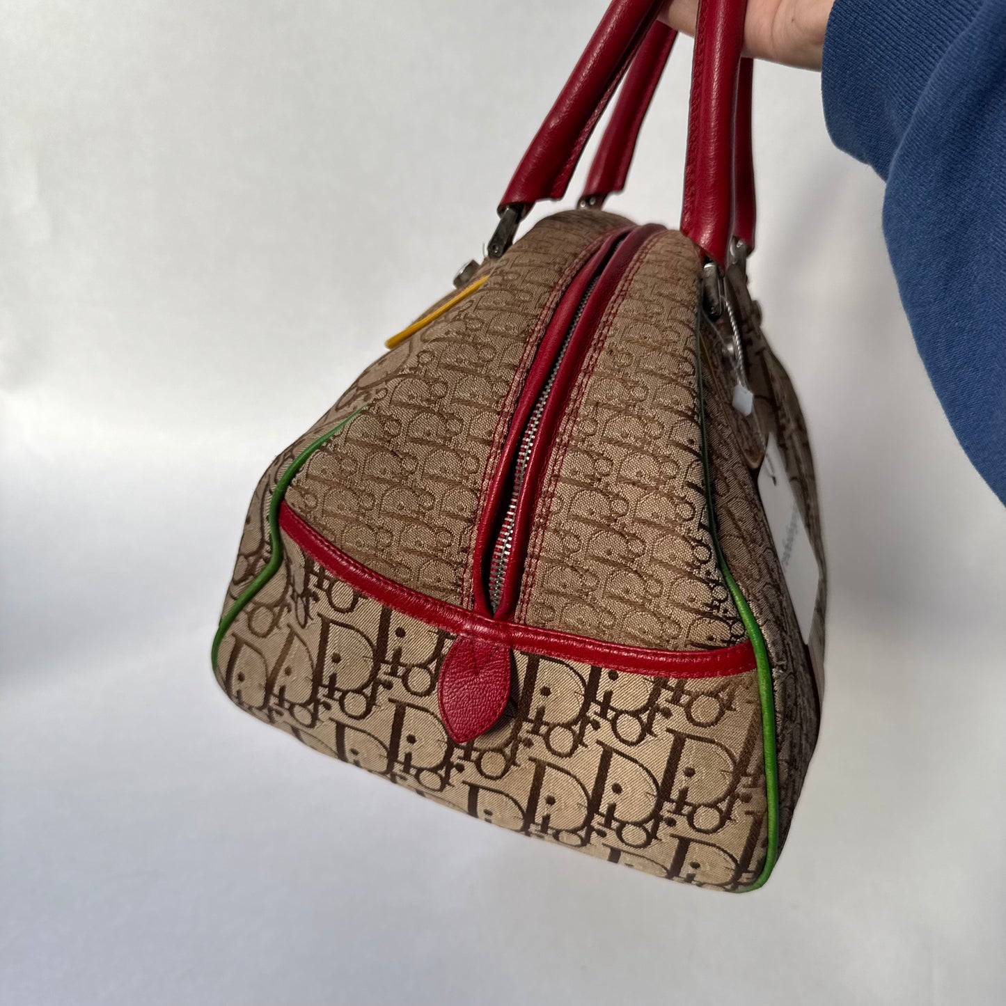 Christian Dior Brown Oblique Monogram Rasta Bowler Bag