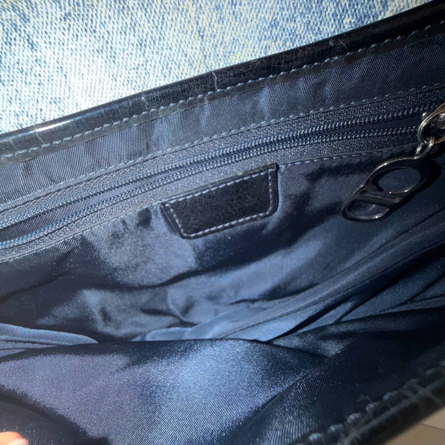 Christian Dior Denim Miss Diorella Saddle Bag