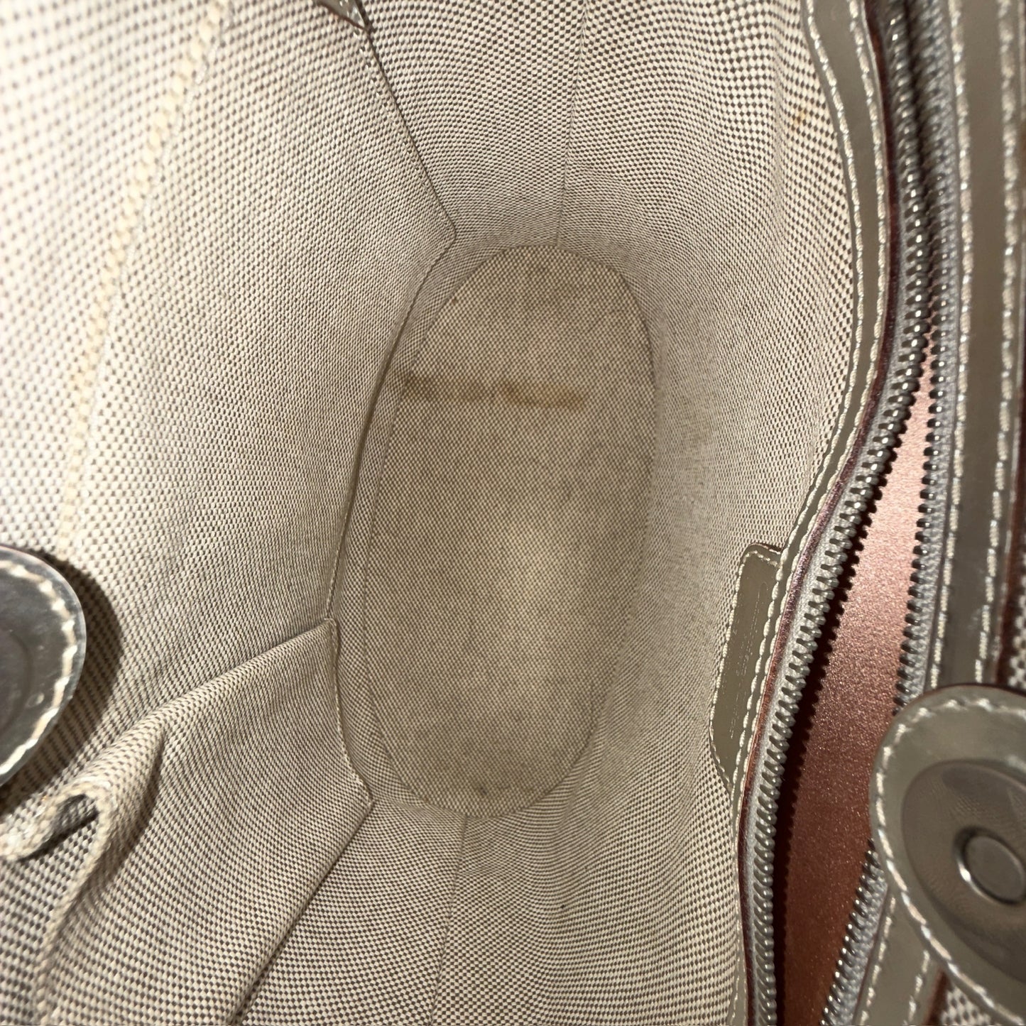 Christian Dior Silver Oblique Monogram Metallic Patent Leather Ultimate Tote