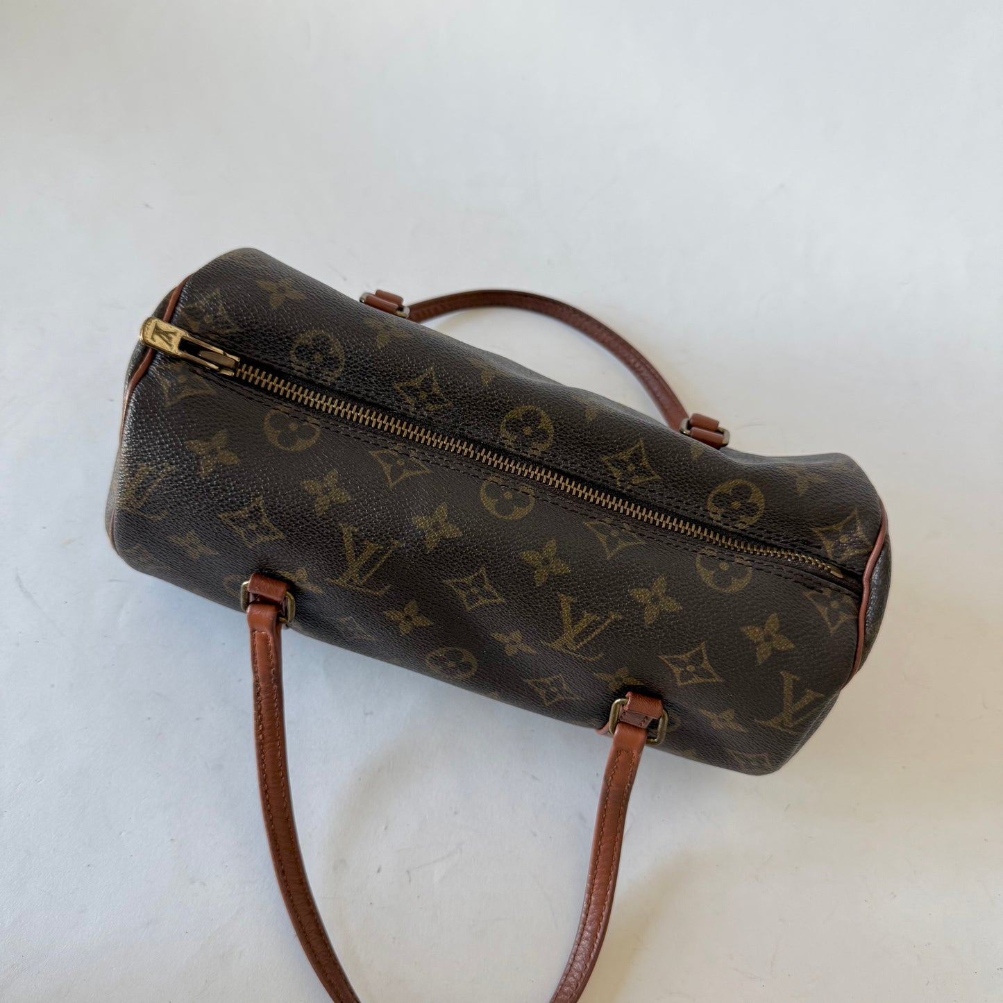 (Copy) Louis Vuitton Brown Monogram Papillon 26 Barrel Bag
