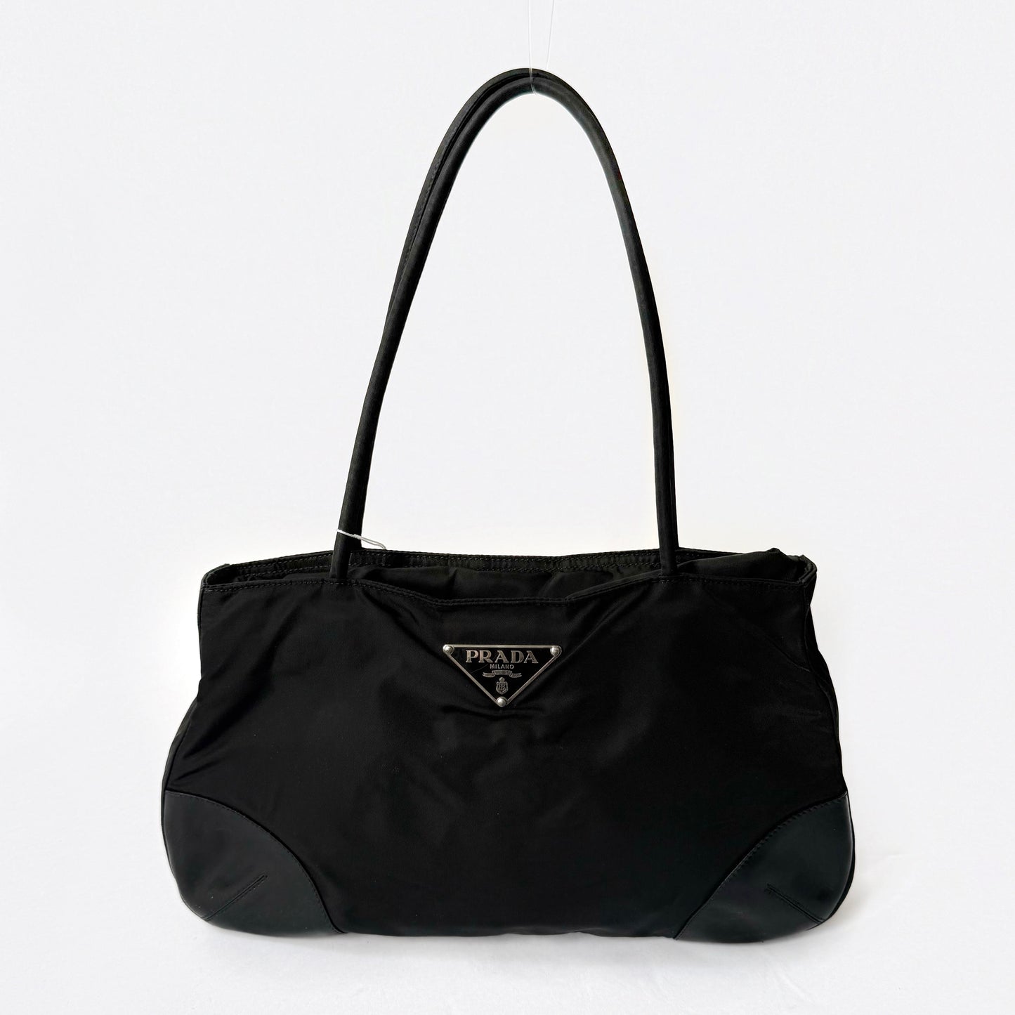 Prada Black Nylon & Leather Shoulder Bag