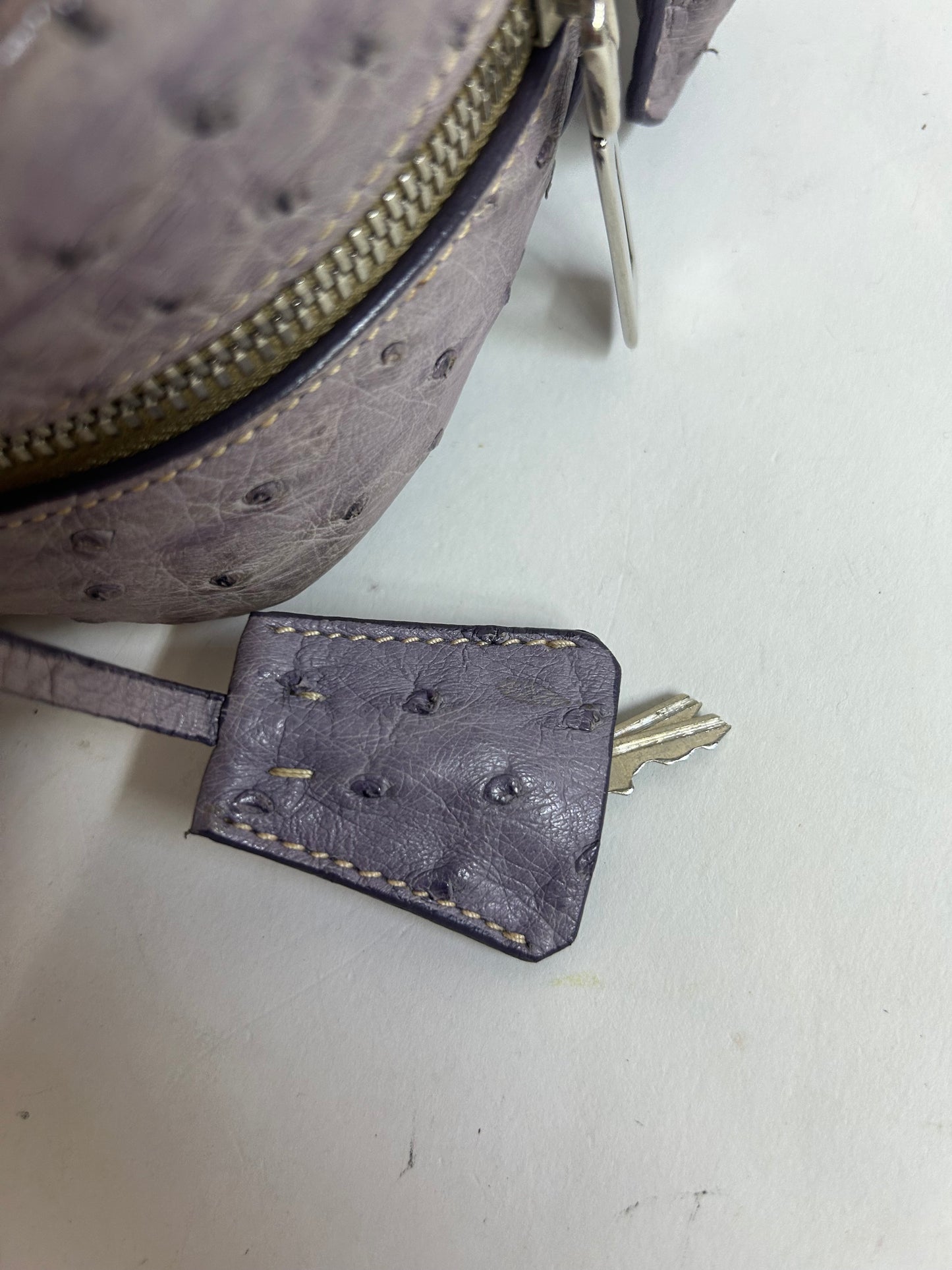 Prada Lilac Ostrich Leather Shoulder Bag