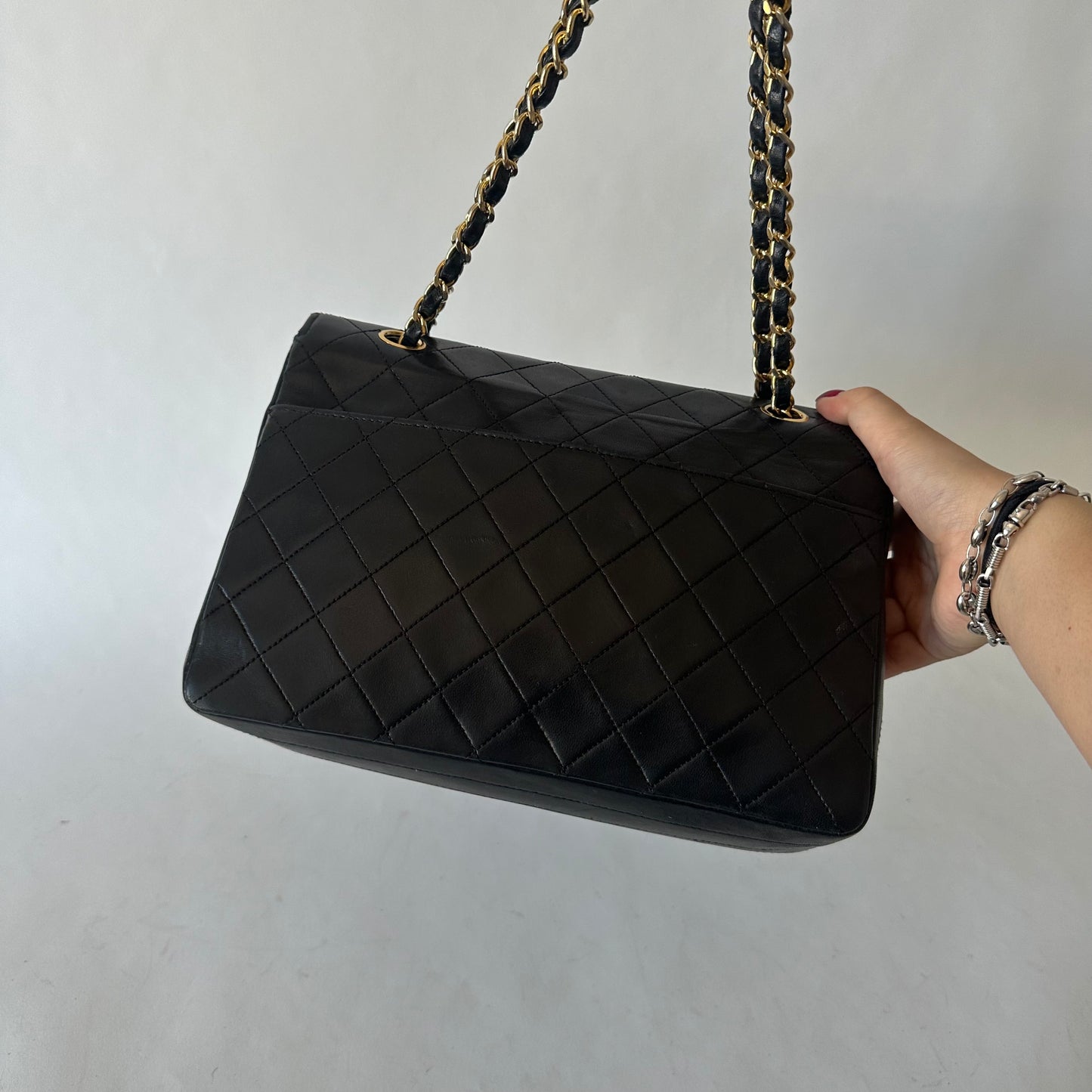 Chanel 90’s 24k GP Black Half Moon Round Mademoiselle Quilted Lambskin Flap Bag