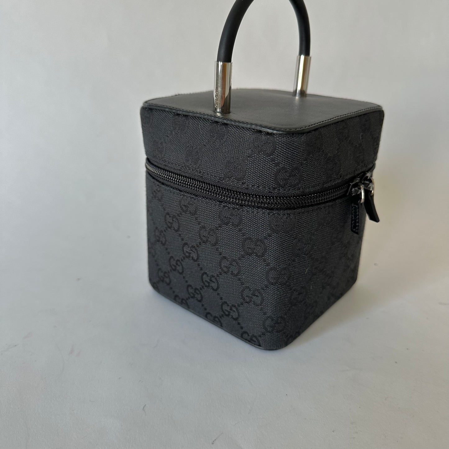 Gucci Black Monogram Box Vanity Bag