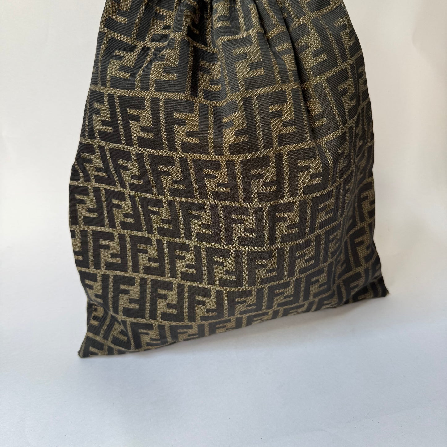 Fendi Brown Zucca Canvas Tote w/ Circle Handle