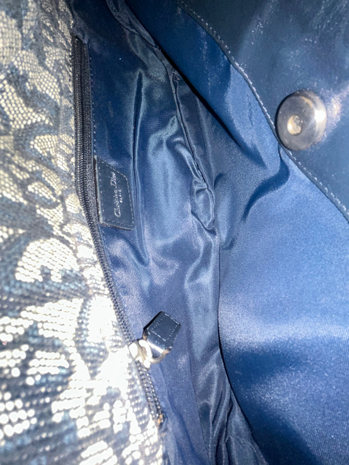 Christian Dior Blue Trotter Monogram Charms Shoulder Bag