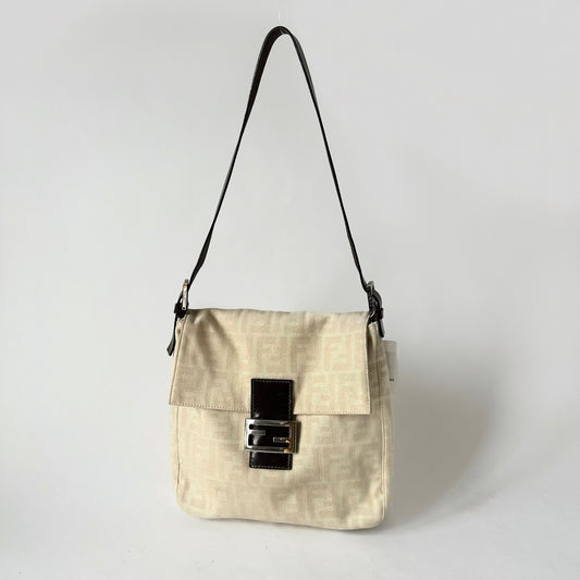 Fendi Squared Large Baguette Zucca Cream Monogram