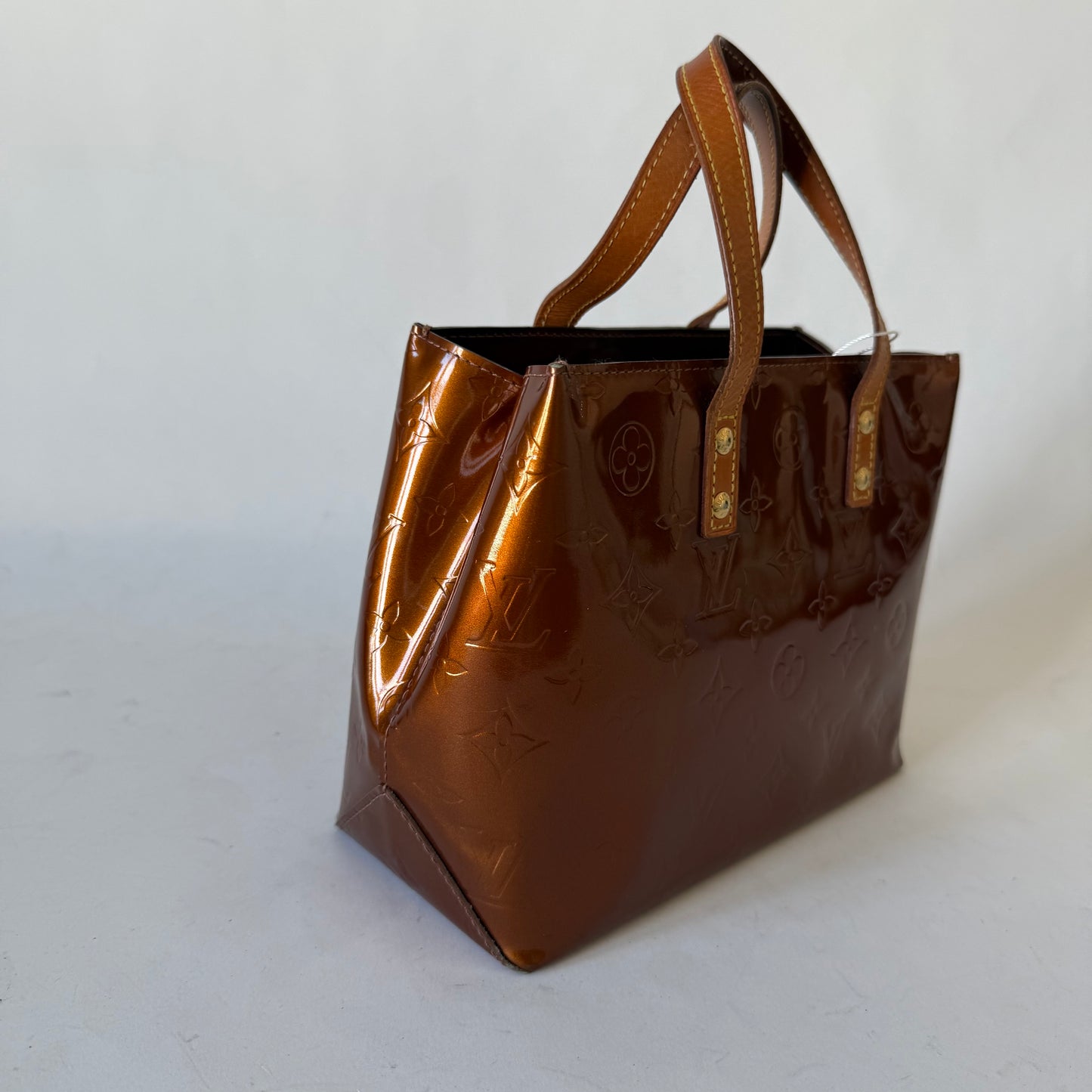 Louis Vuitton Bronze Vernis Patent Leather Reade PM Mini Tote