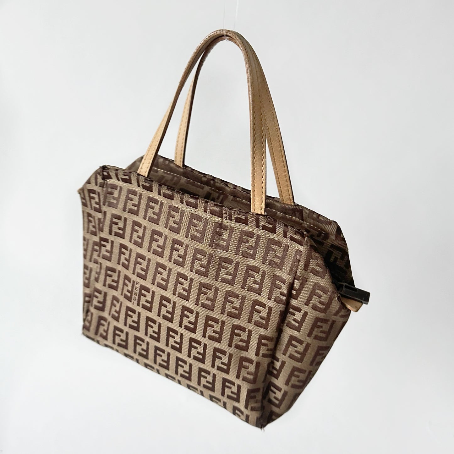 Fendi Brown Zucchino Mini Top Handle Bag