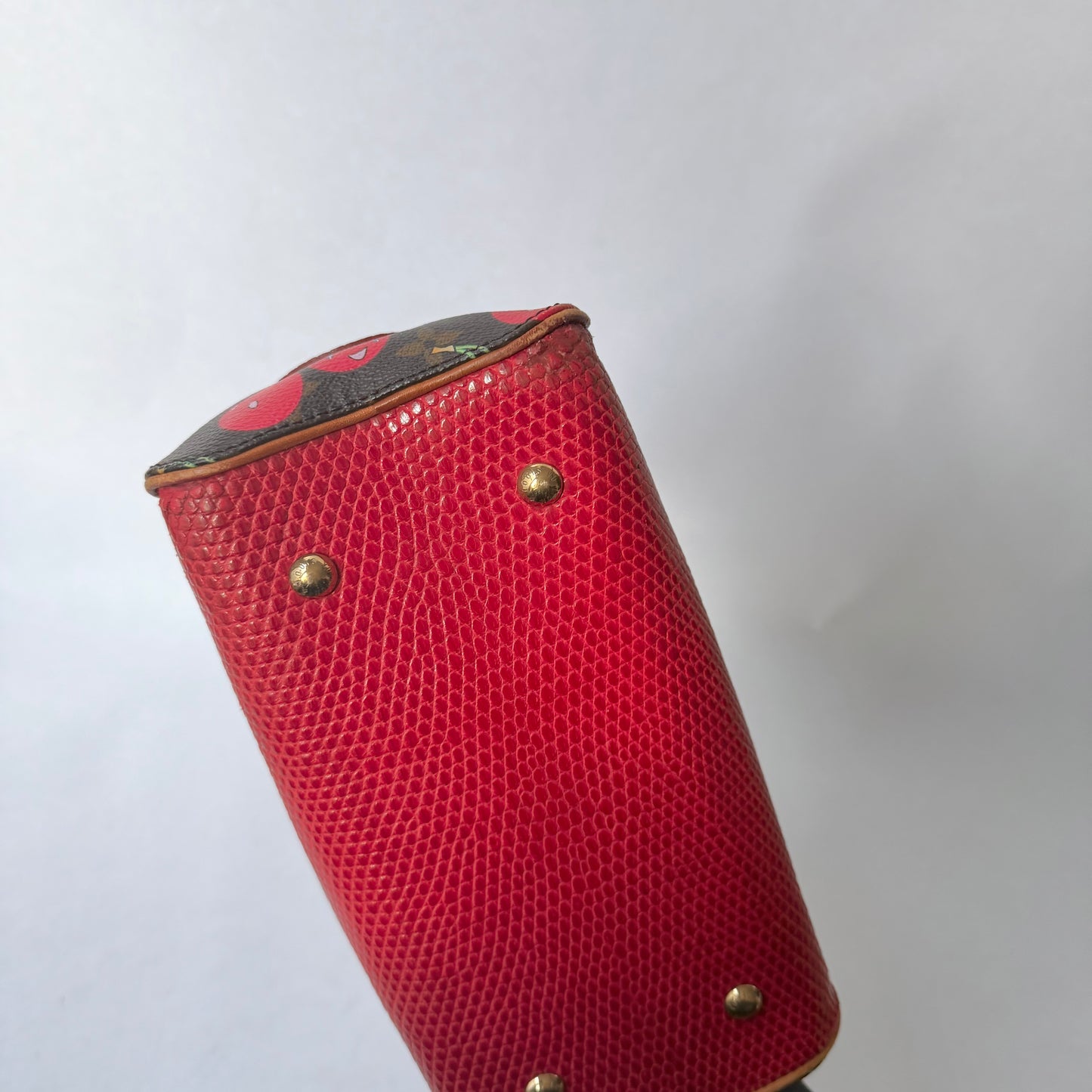 RARE Louis Vuitton Lizard Brown & Red Monogram Murakami Cherry Neo Deauville