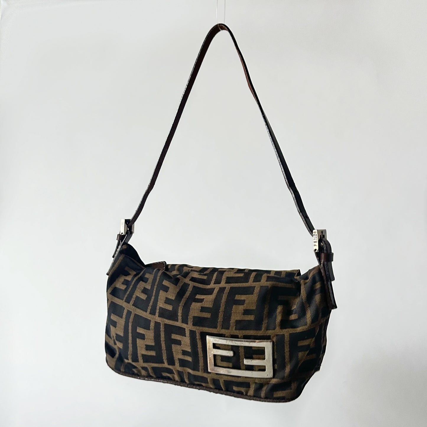 Fendi Brown Zucca Monogram Small Shoulder Bag