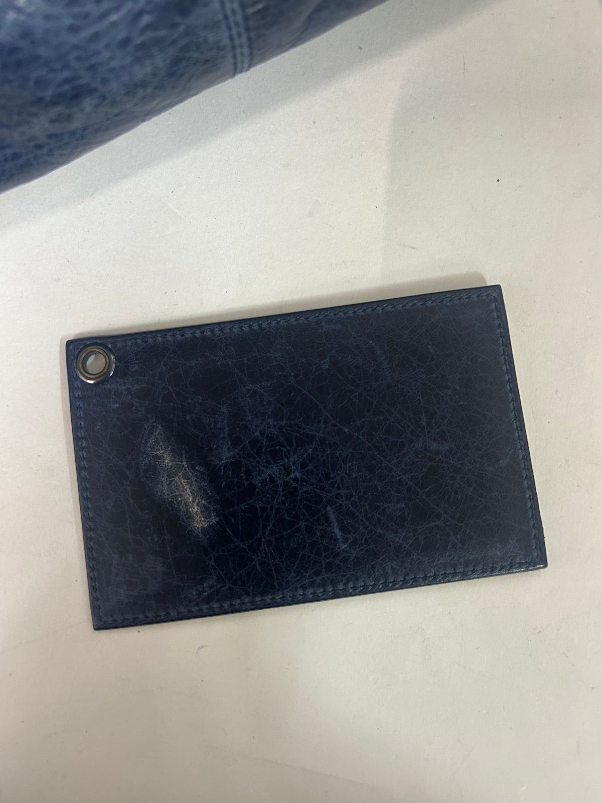 Balenciaga Navy Blue Work City Bag w/ Bronze Hardware