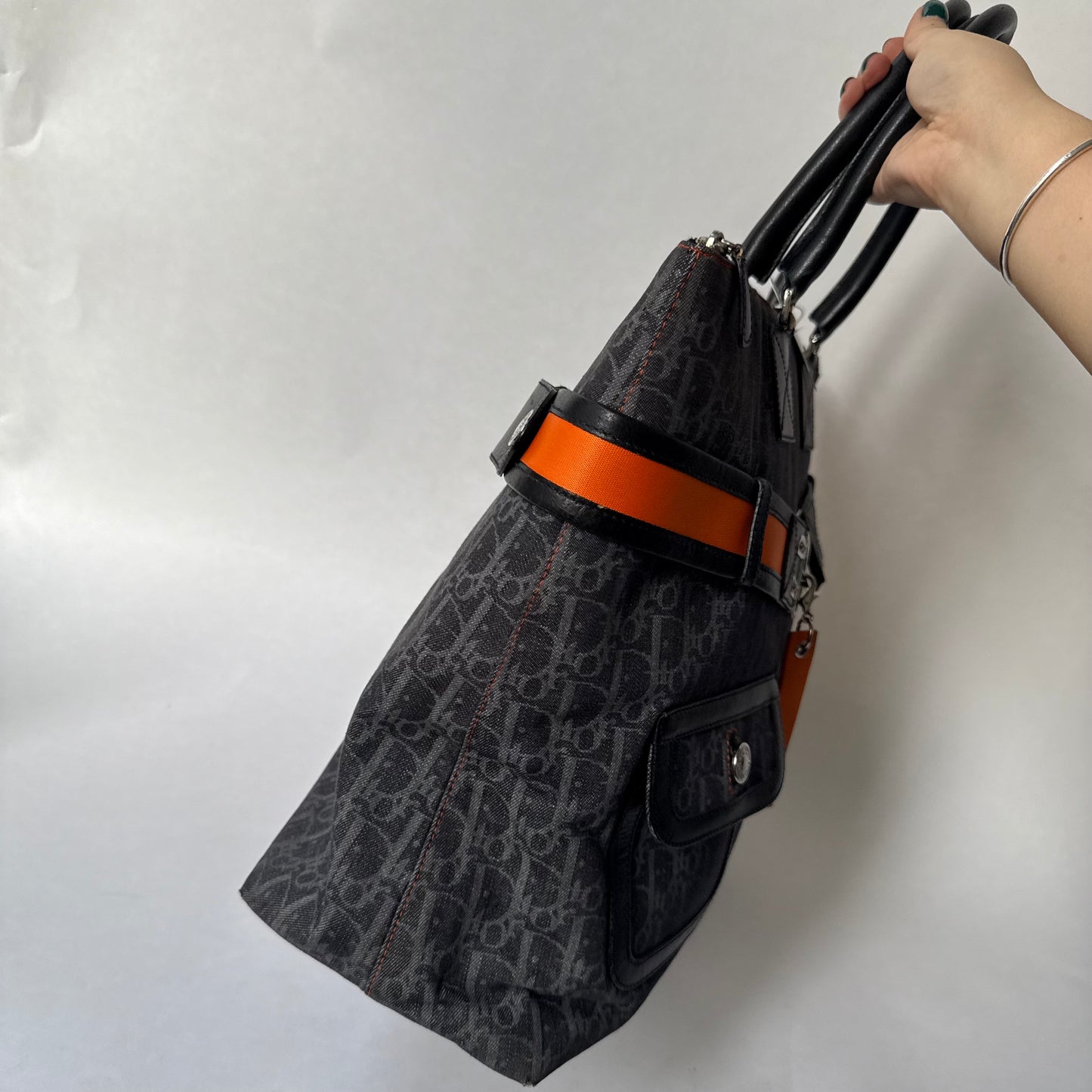 Christian Dior Large Navy Trotter Flight Travel Tote Bag