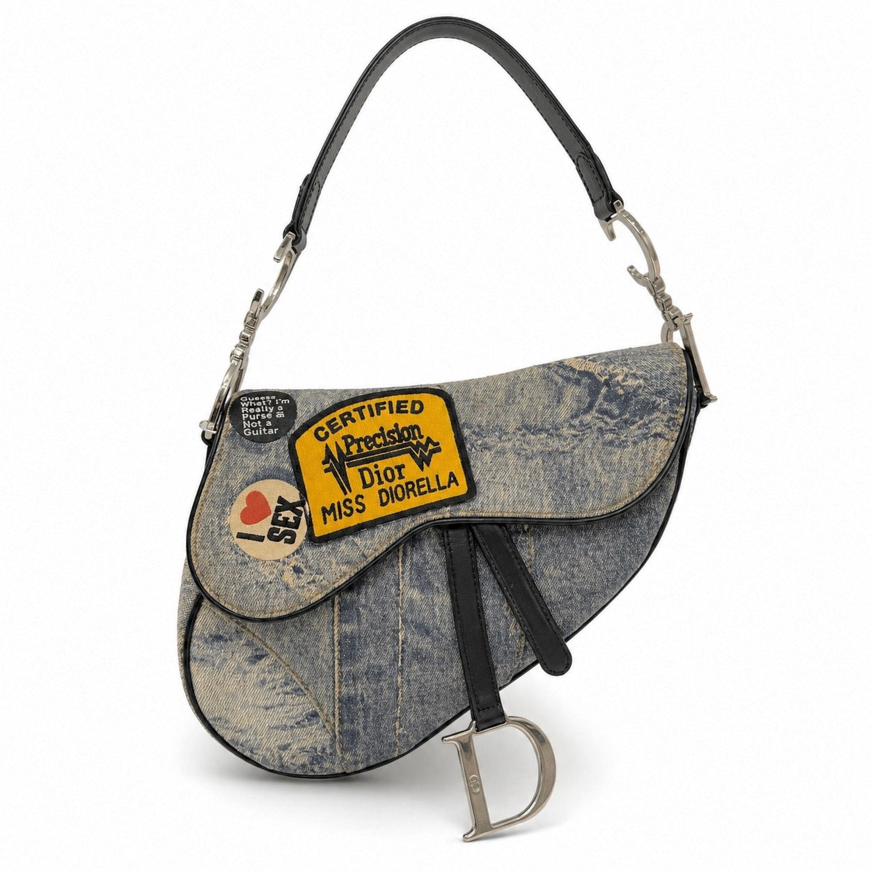 Christian Dior Denim Miss Diorella Saddle Bag