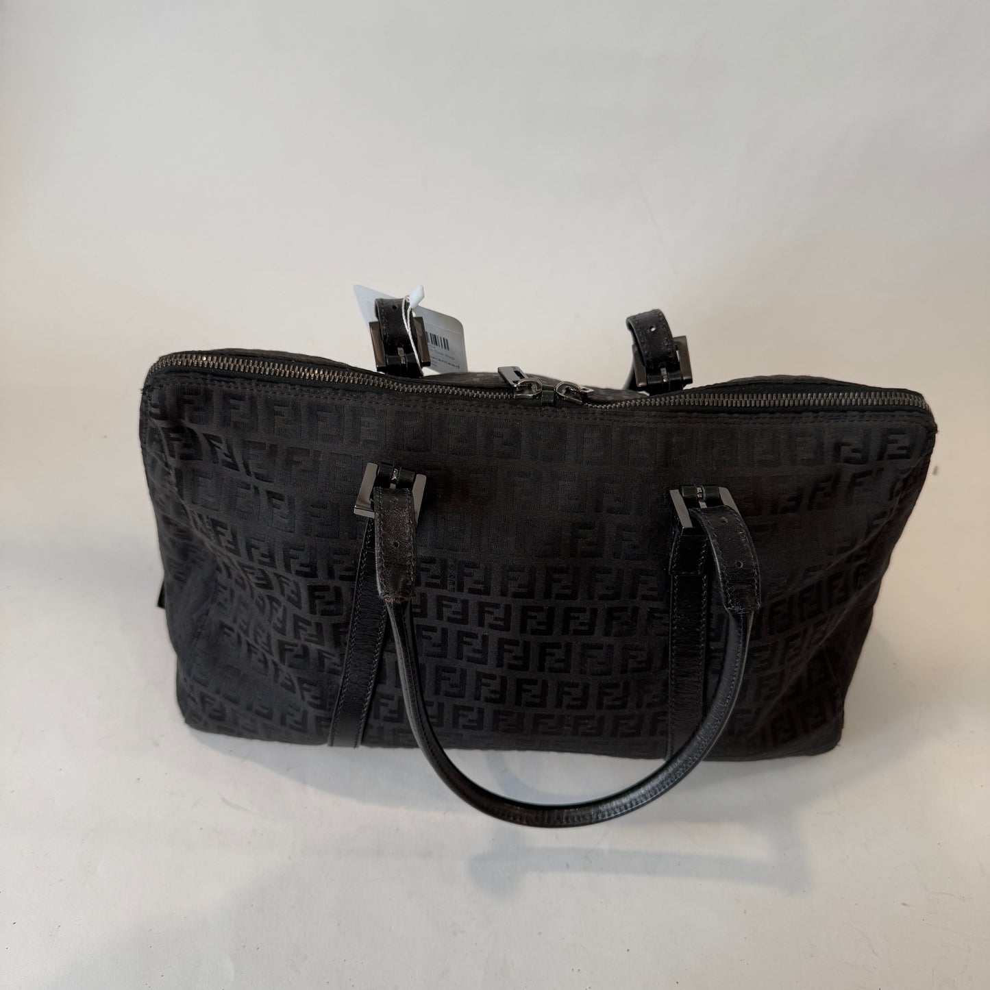 Fendi Black Zucchino Monogram Work Tote Bag