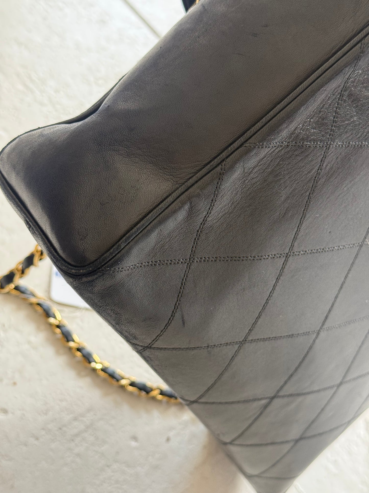 Chanel Black Lambskin Jumbo Hardware Turnlock Flap Bag