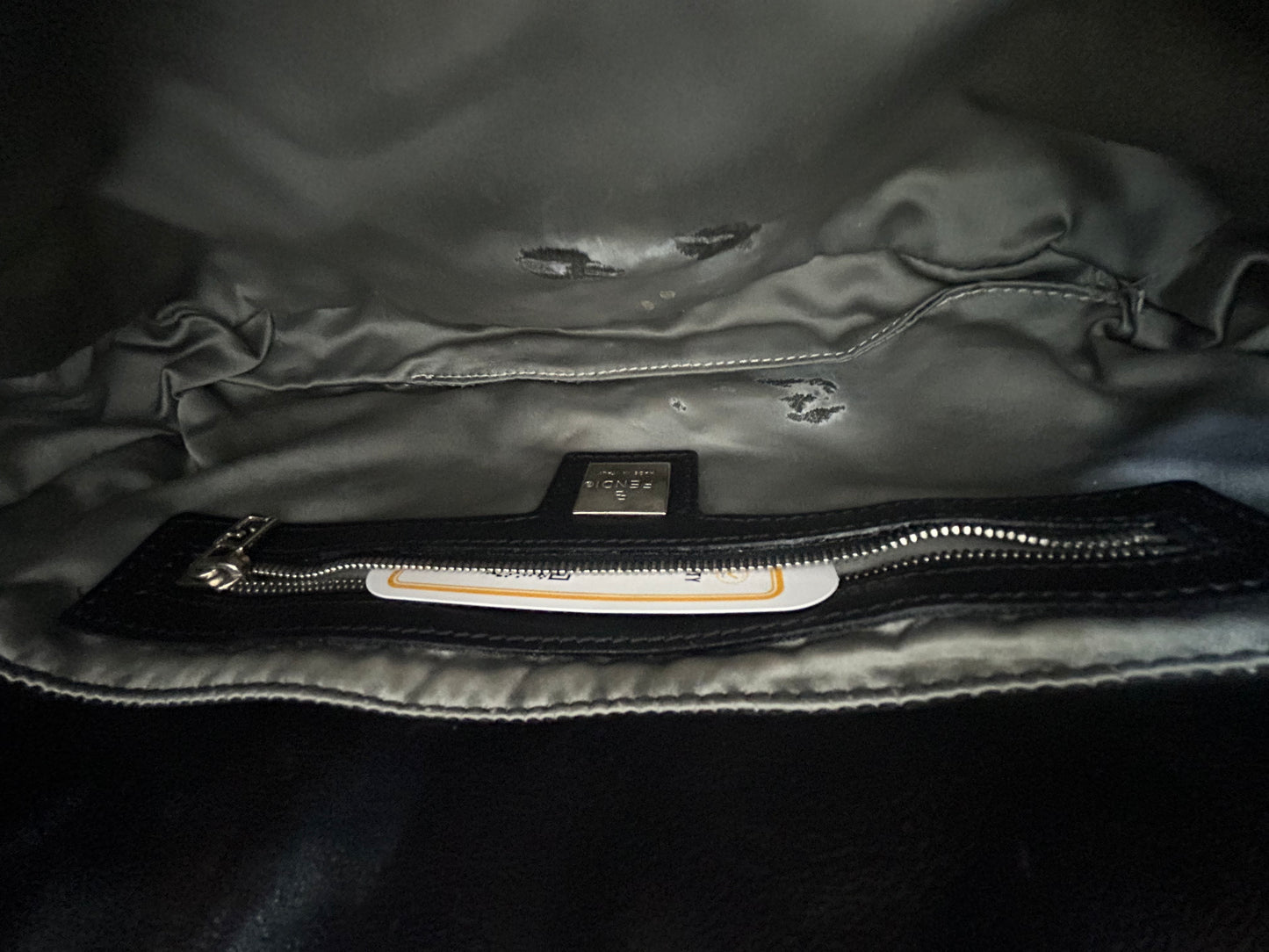 Fendi Ivory Shimmer Sequin & Beaded Baguette with Ponyhair Shoulder Bag
