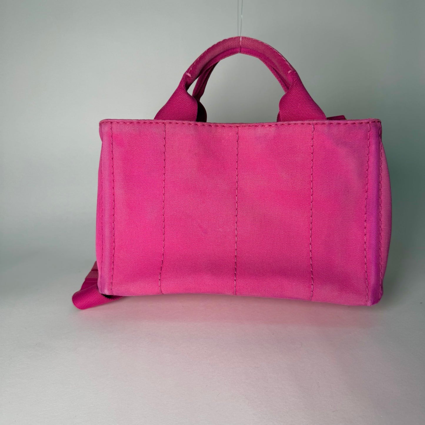Prada Pink Canvas Canapa Tote Bag