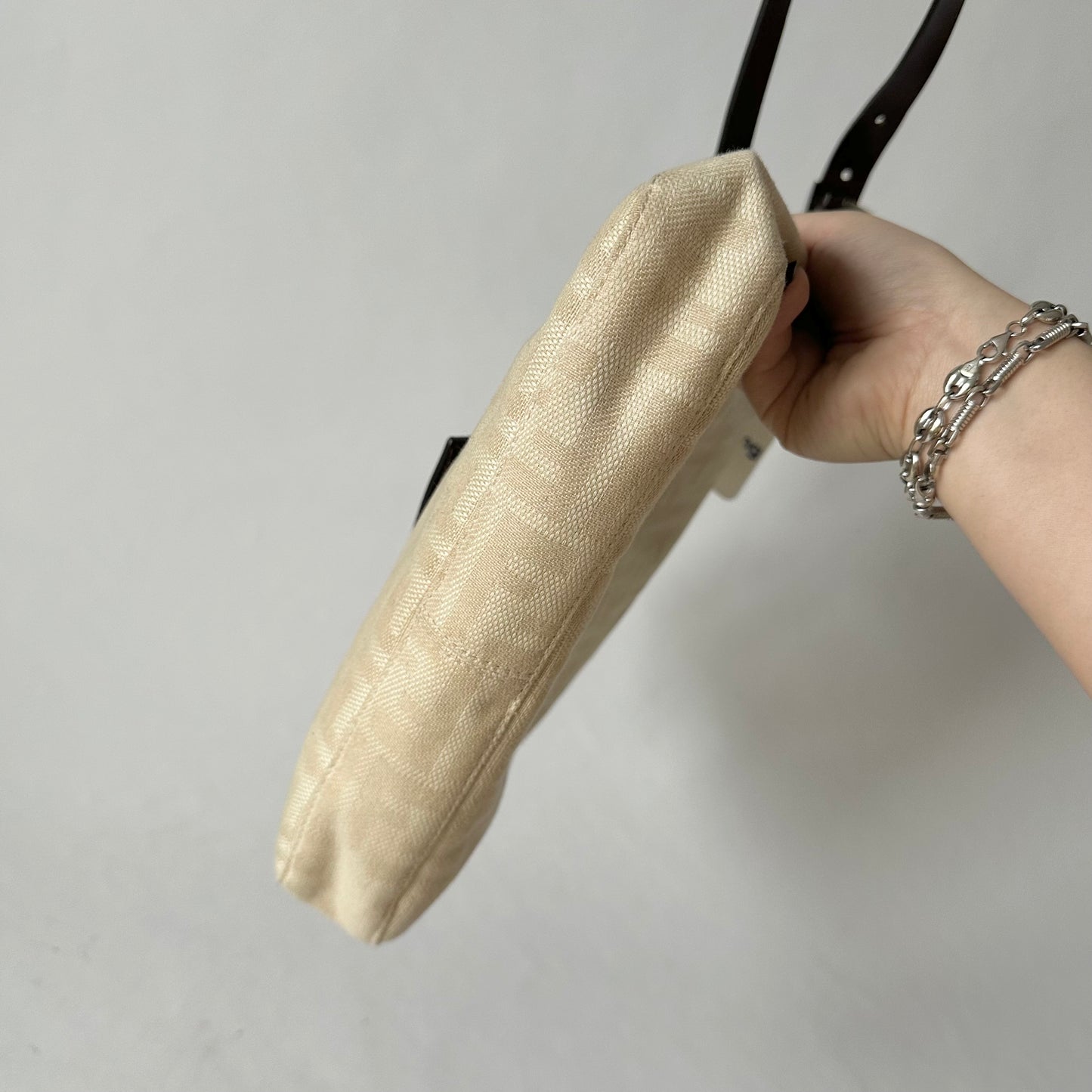 Fendi Squared Large Baguette Zucca Cream Monogram