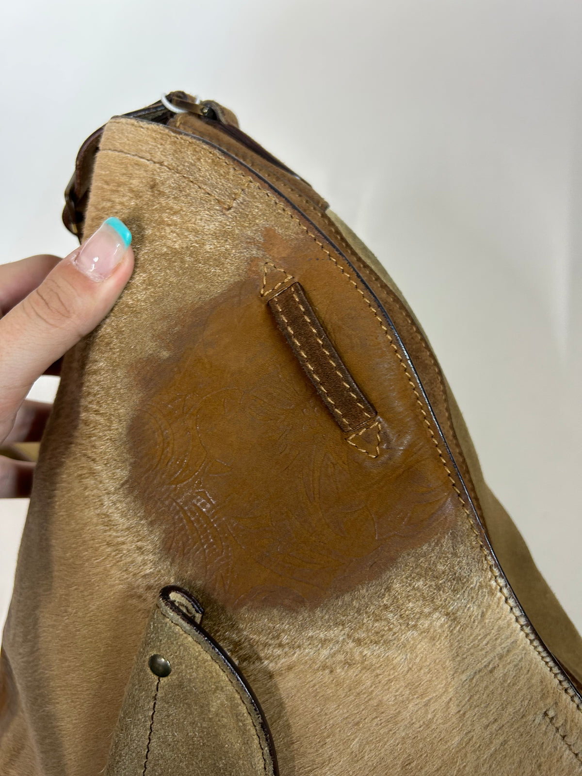 RARE Christian Dior Mixed Media Ponyhair Western Jumbo Crossbody Saddle Bag