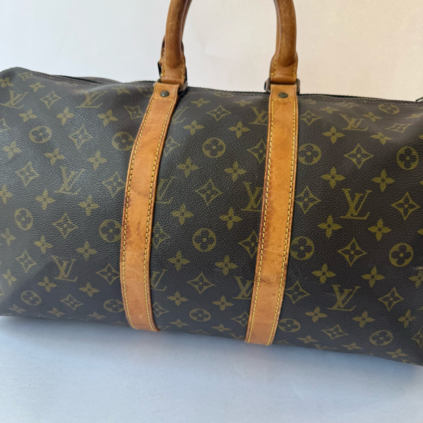 Louis Vuitton Brown Monogram Keepall 45 Duffle Bag