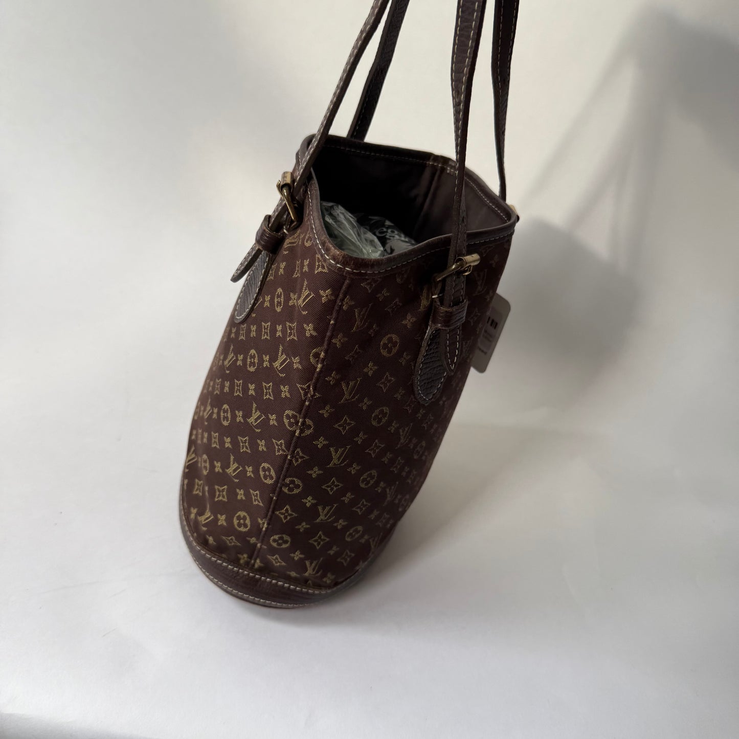 Louis Vuitton Brown Canvas Monogram Mini Lin Bucket PM Shoulder Bag
