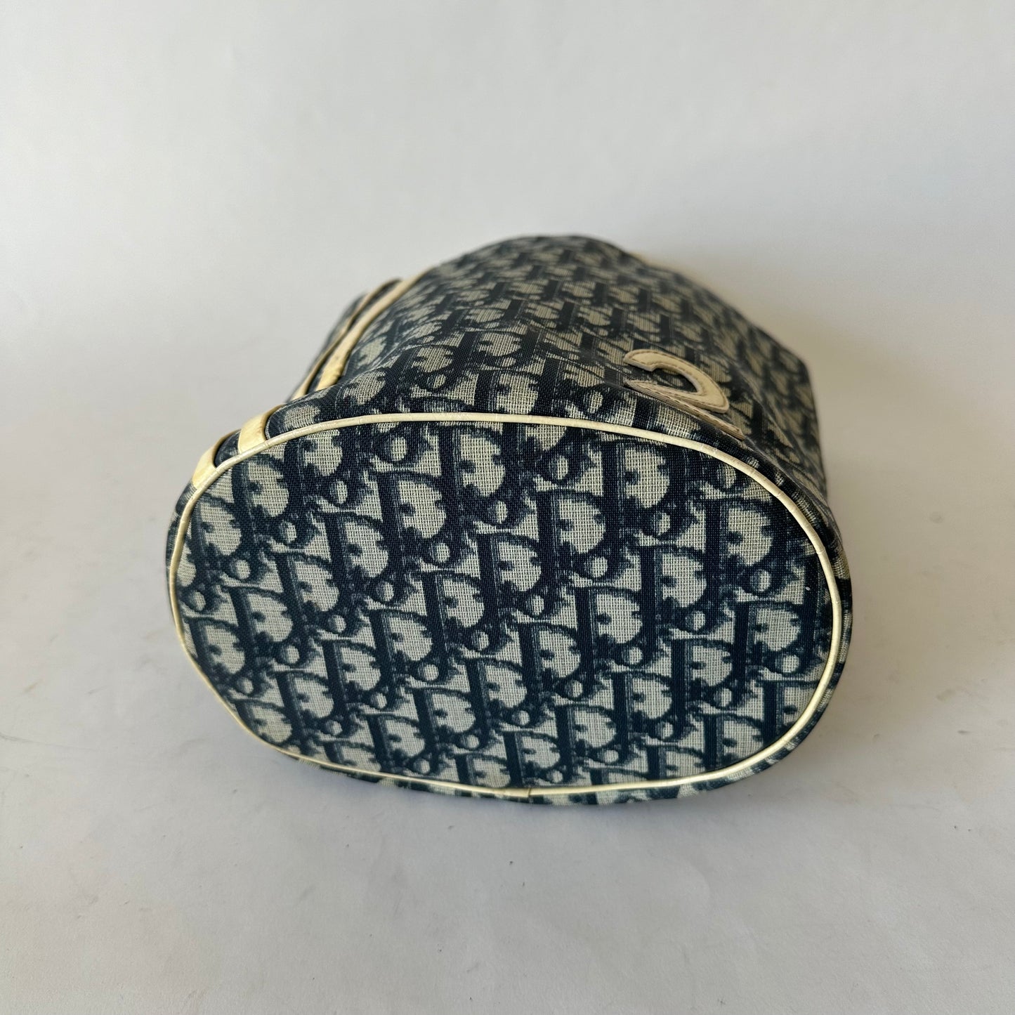 Christian Dior Navy Trotter Coated Canvas Bucket Bag