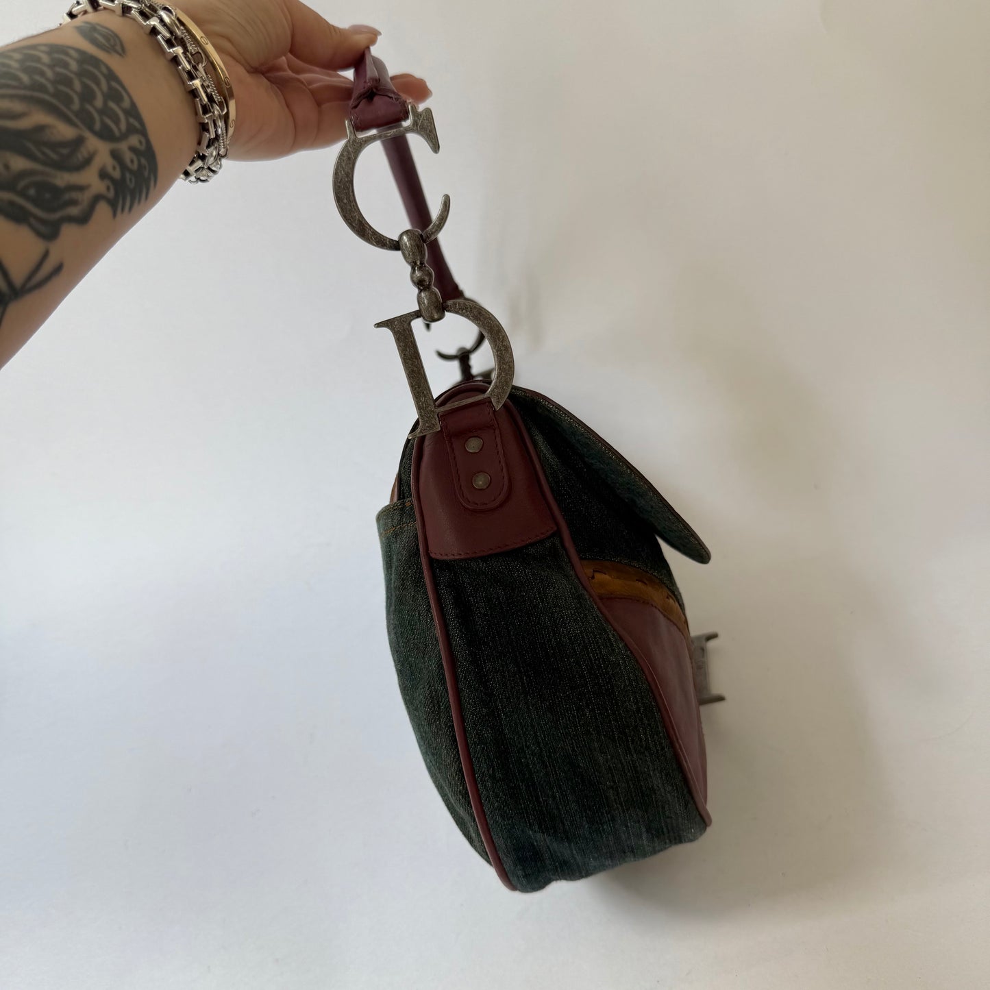 RARE Christian Dior Denim Gaucho Jumbo Saddle Bag