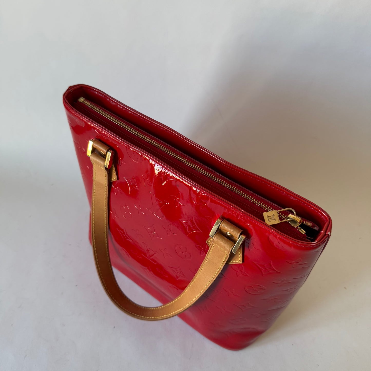 Louis Vuitton Red Vernis Houston Shoulder Bag