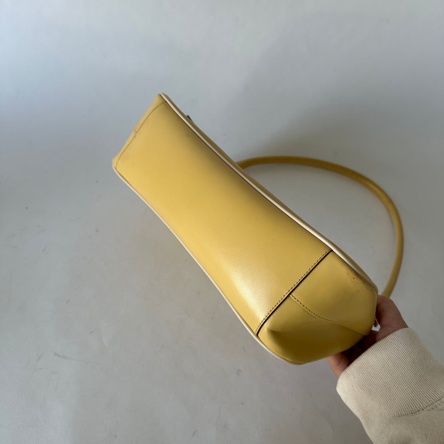 Prada Yellow Patent Leather Shoulder Bag
