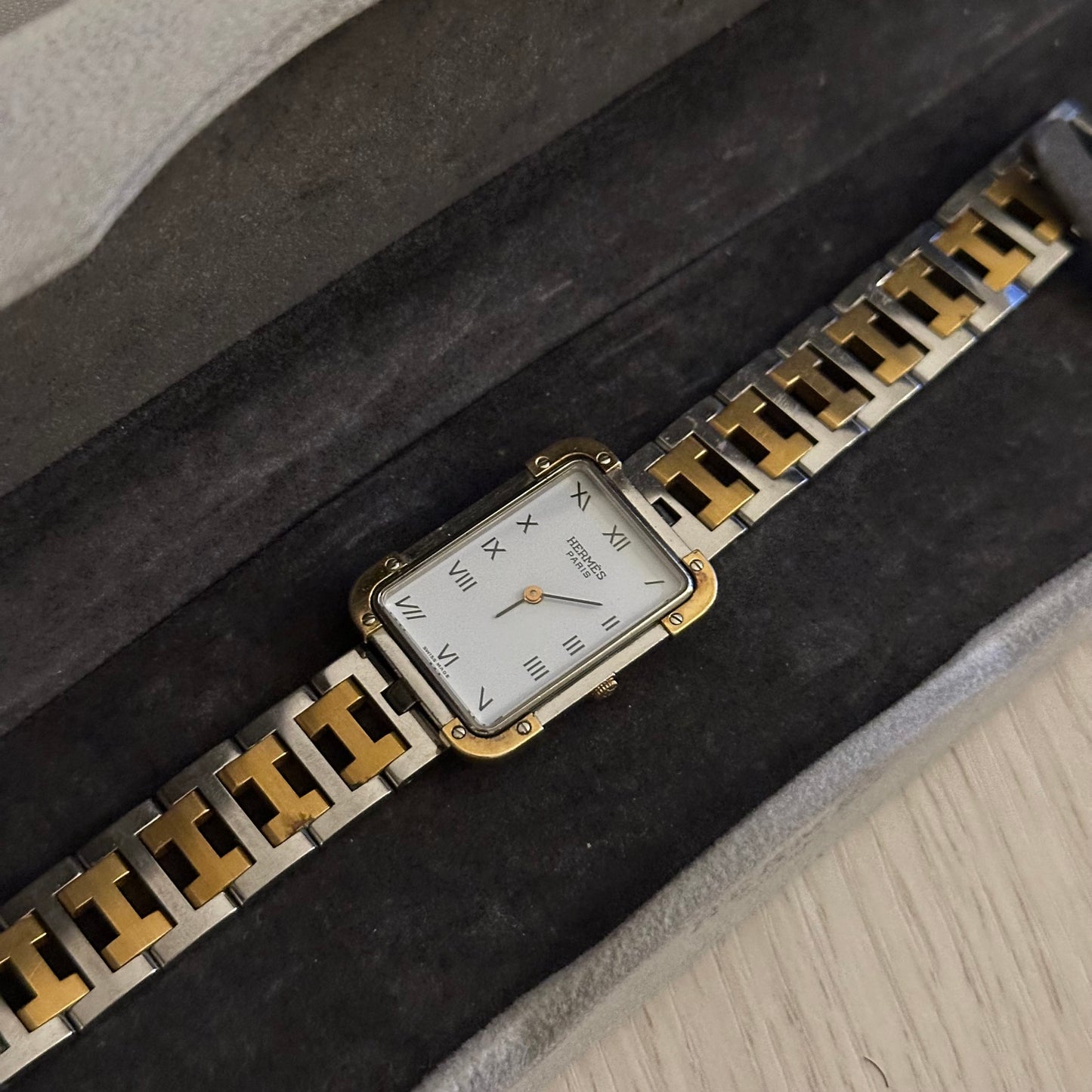 Hermes Unisex Two-Tone White Dial Croisiere Watch