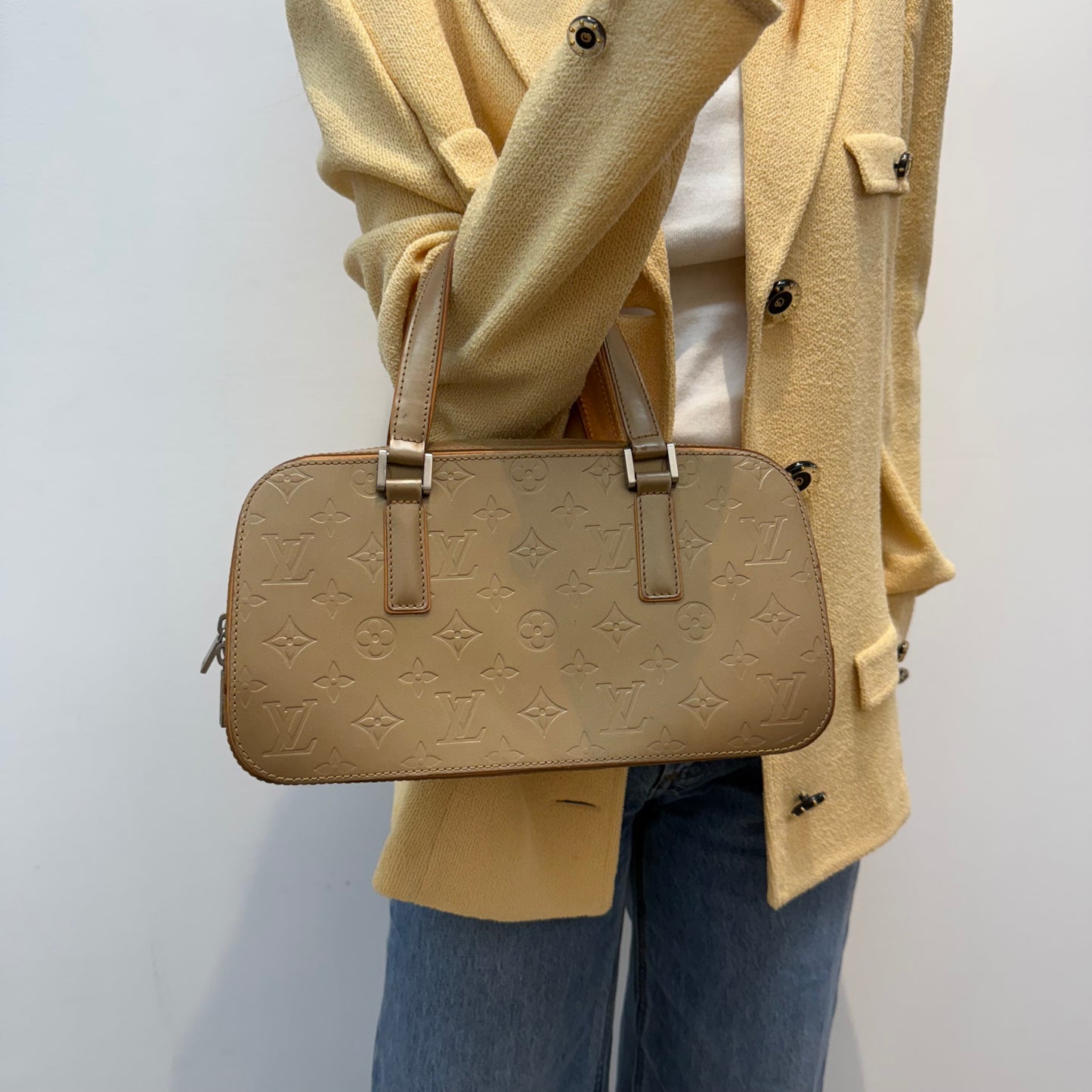 Louis Vuitton Gold Matte Monogram Shelton Bag