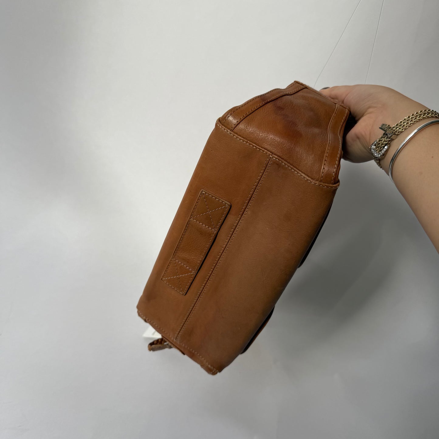 Christian Dior Brown Leather Shoulder Bag