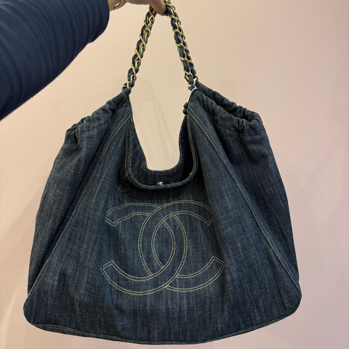 Chanel Denim XL Coco Cabas Tote Bag GHW