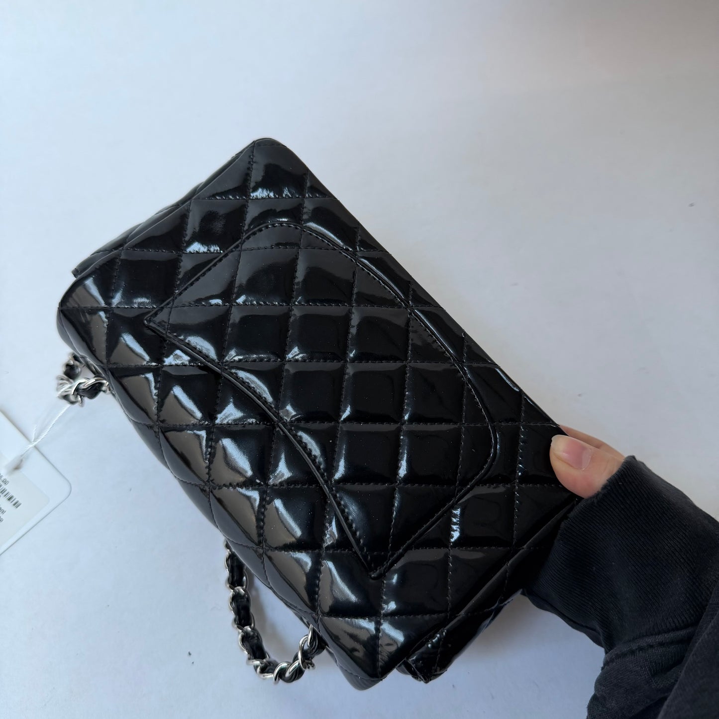Chanel 2014 Black Patent Leather Mini Crossbody Flap Bag