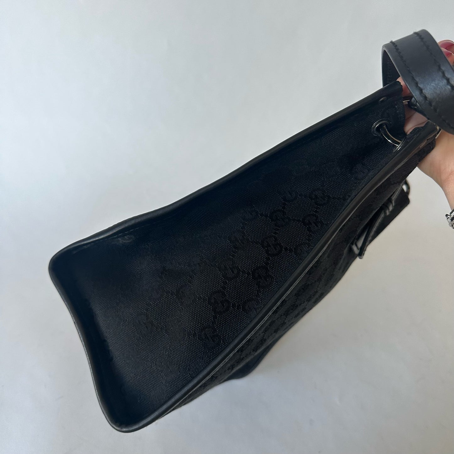 Gucci Black Canvas Shoulder Bag