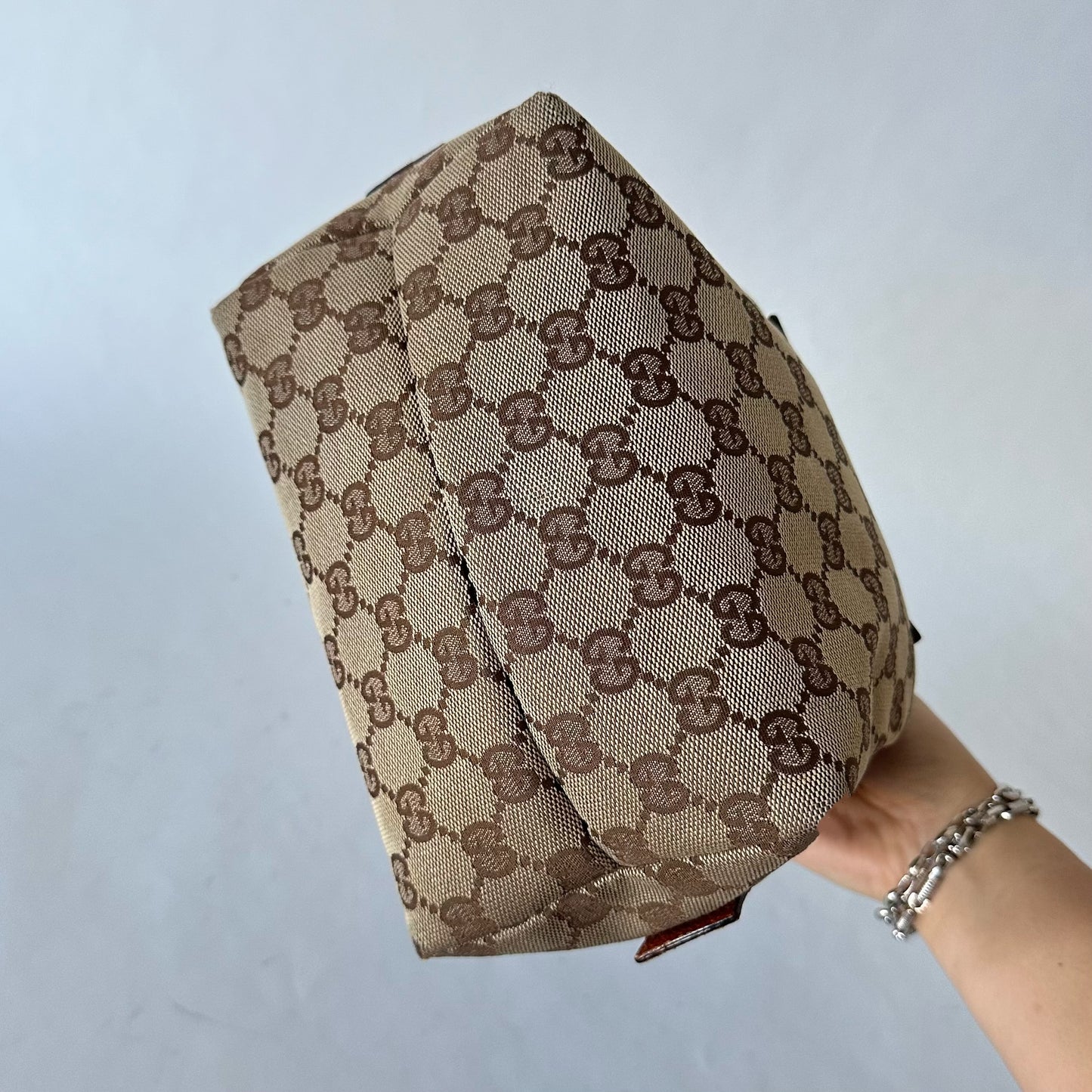 Gucci Brown Monogram Mini Top Handle Bag