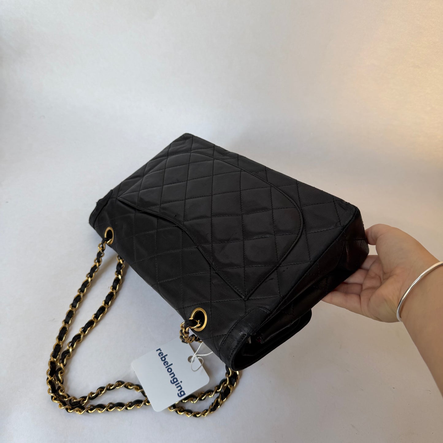 Chanel 1989 Black Two-Tone Paris Exclusive Edition Classic Double Flap