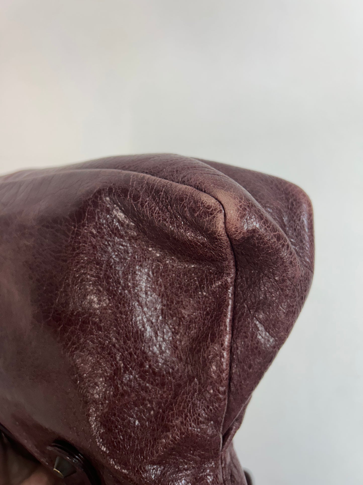 Balenciaga Maroon Leather First City Bag