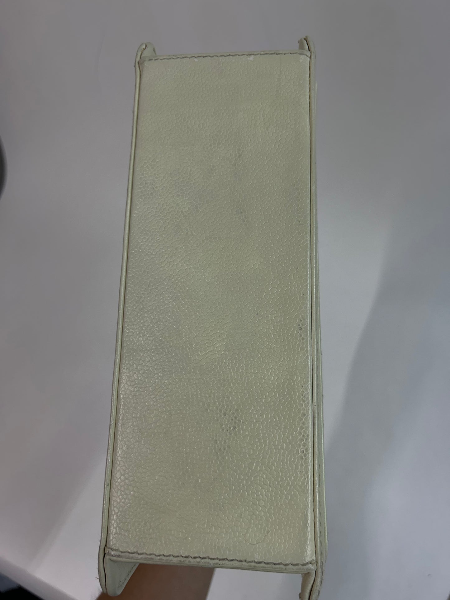 Chanel White Caviar Turnlock Shoulder Bag